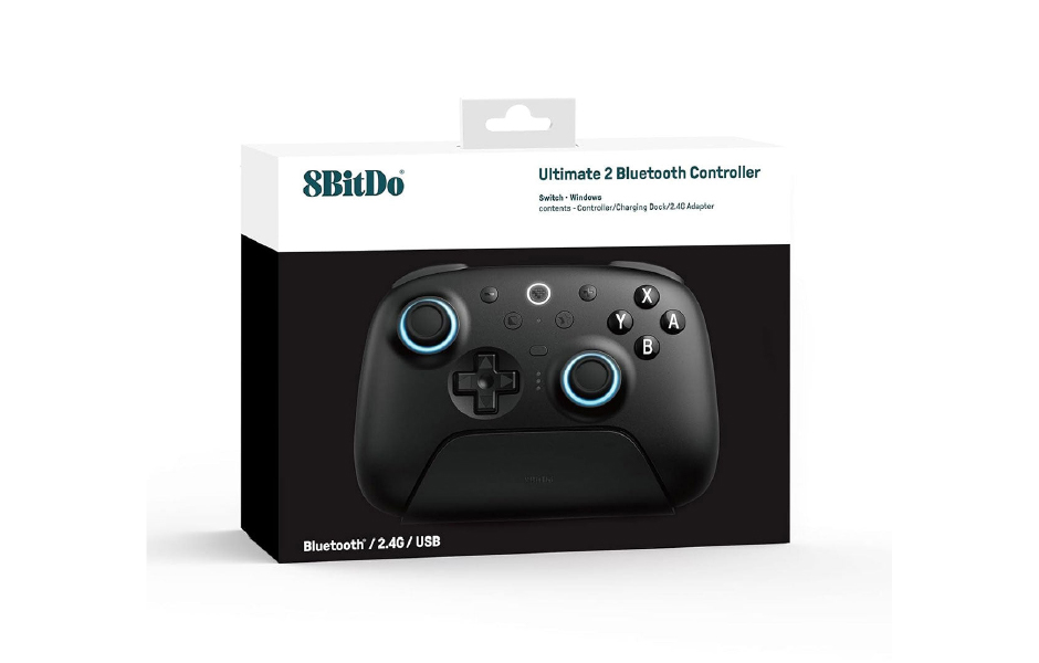 8BitDo Ultimate 2 Bluetooth Controller with Charging Dock - Black (PC/Switch)